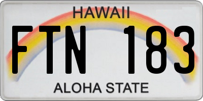 HI license plate FTN183