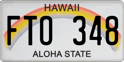 HI license plate FTO348