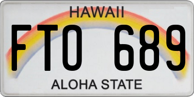 HI license plate FTO689
