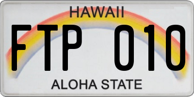 HI license plate FTP010