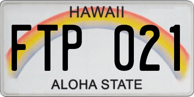 HI license plate FTP021