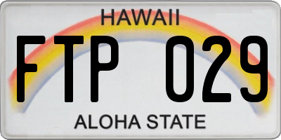 HI license plate FTP029