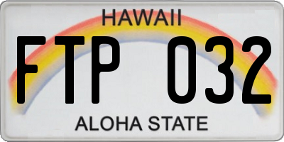 HI license plate FTP032