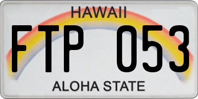 HI license plate FTP053