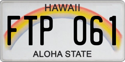 HI license plate FTP061