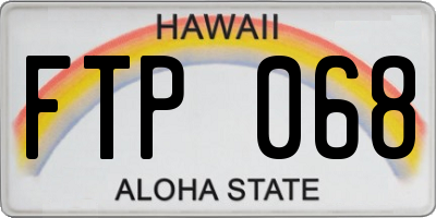 HI license plate FTP068