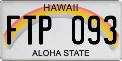 HI license plate FTP093