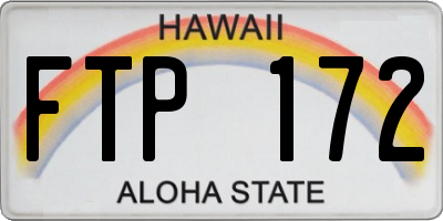 HI license plate FTP172
