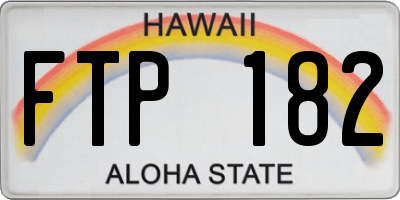HI license plate FTP182