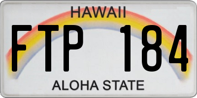 HI license plate FTP184