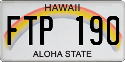 HI license plate FTP190