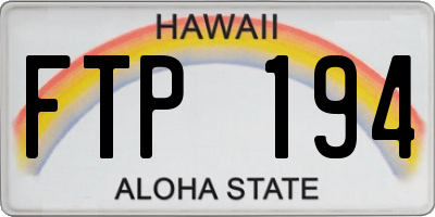 HI license plate FTP194