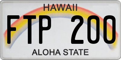 HI license plate FTP200