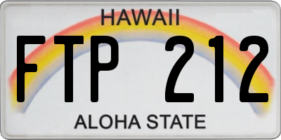 HI license plate FTP212
