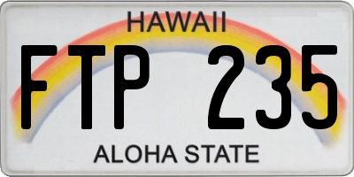 HI license plate FTP235