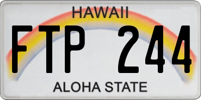 HI license plate FTP244