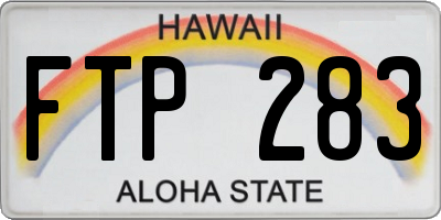 HI license plate FTP283