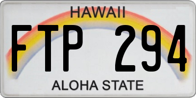 HI license plate FTP294