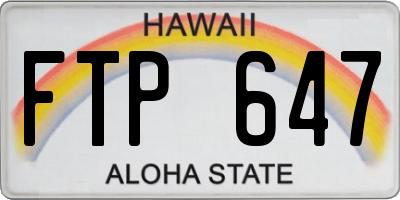 HI license plate FTP647