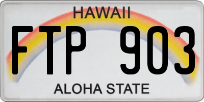 HI license plate FTP903