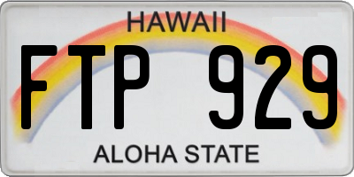 HI license plate FTP929