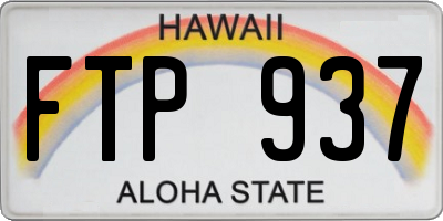 HI license plate FTP937