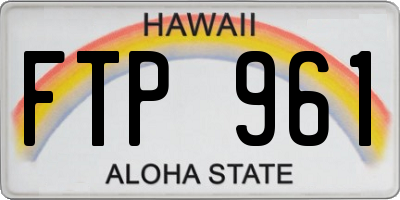 HI license plate FTP961