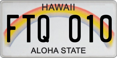 HI license plate FTQ010