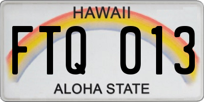 HI license plate FTQ013