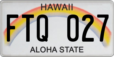 HI license plate FTQ027