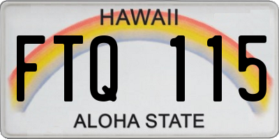 HI license plate FTQ115