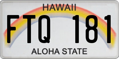 HI license plate FTQ181