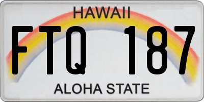HI license plate FTQ187