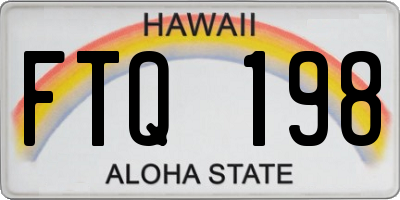 HI license plate FTQ198