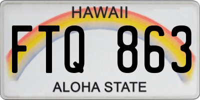 HI license plate FTQ863