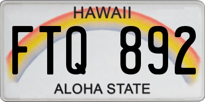 HI license plate FTQ892