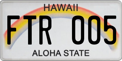 HI license plate FTR005