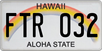 HI license plate FTR032