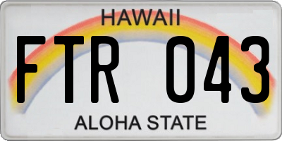 HI license plate FTR043