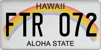 HI license plate FTR072