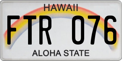 HI license plate FTR076