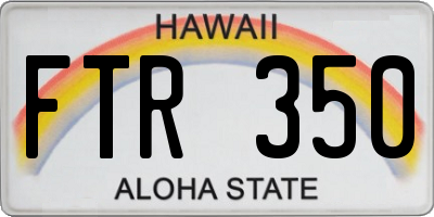 HI license plate FTR350