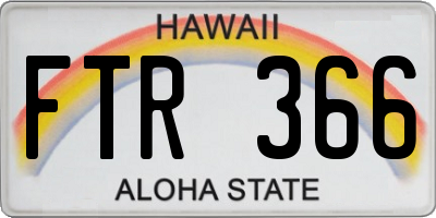 HI license plate FTR366