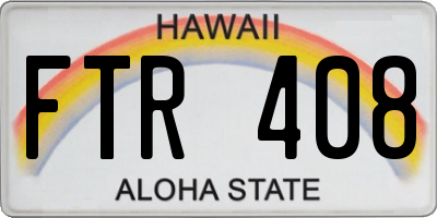 HI license plate FTR408
