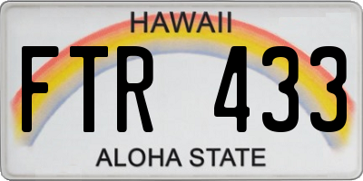 HI license plate FTR433