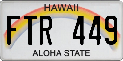 HI license plate FTR449