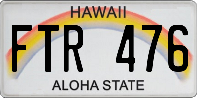 HI license plate FTR476