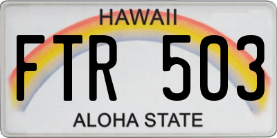 HI license plate FTR503