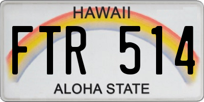 HI license plate FTR514