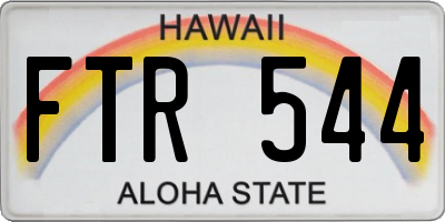 HI license plate FTR544